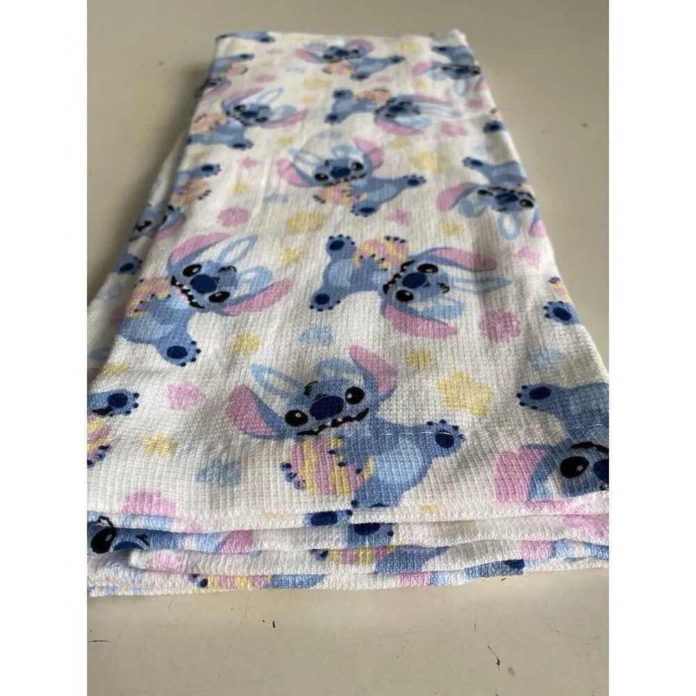 2 Pack Disney Stitch Hand Kitchen Towels Easter Eggs Spring 16 X 26” NEW‎